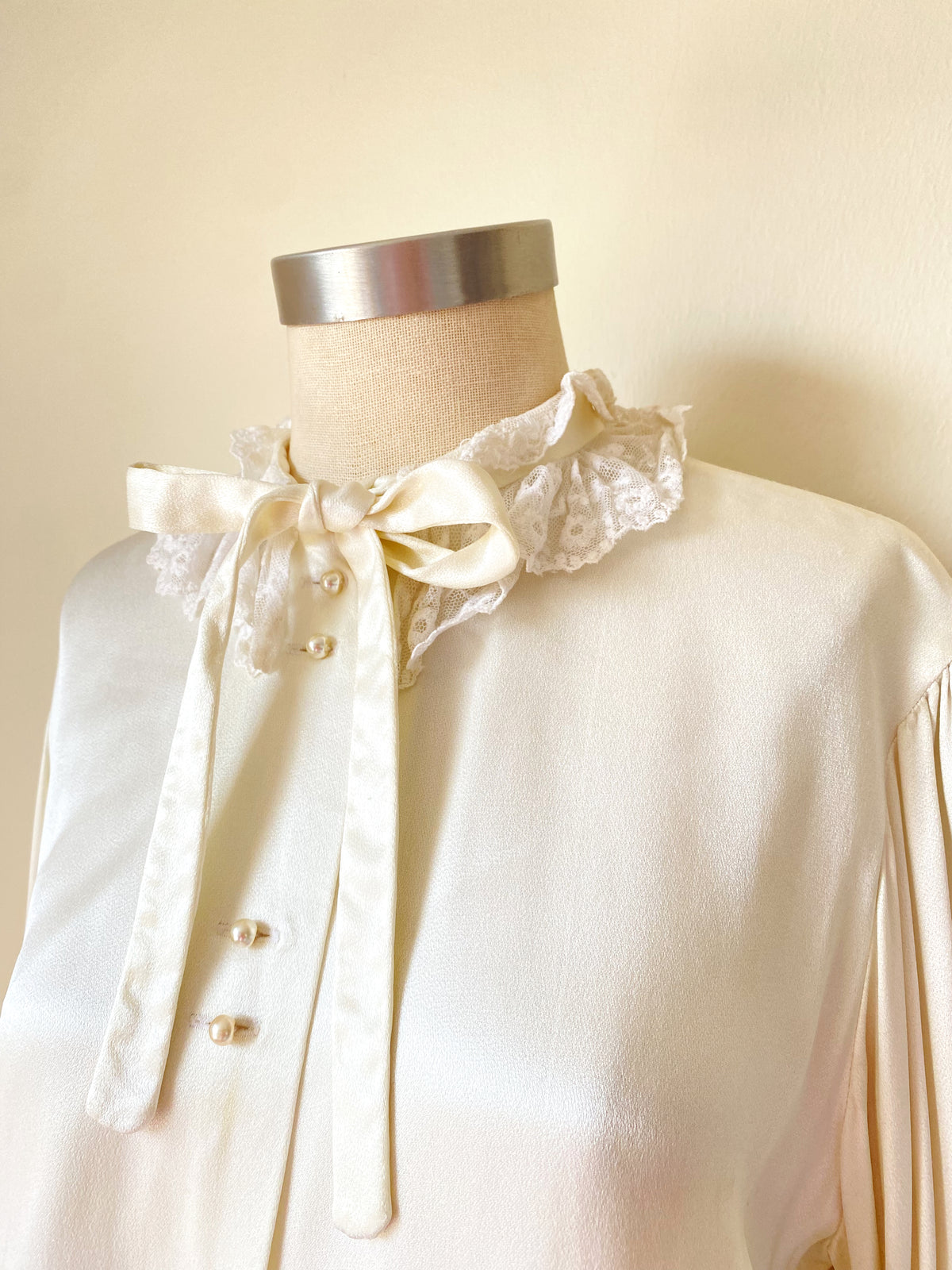 Cream satin blouse