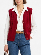 Cable knit vest