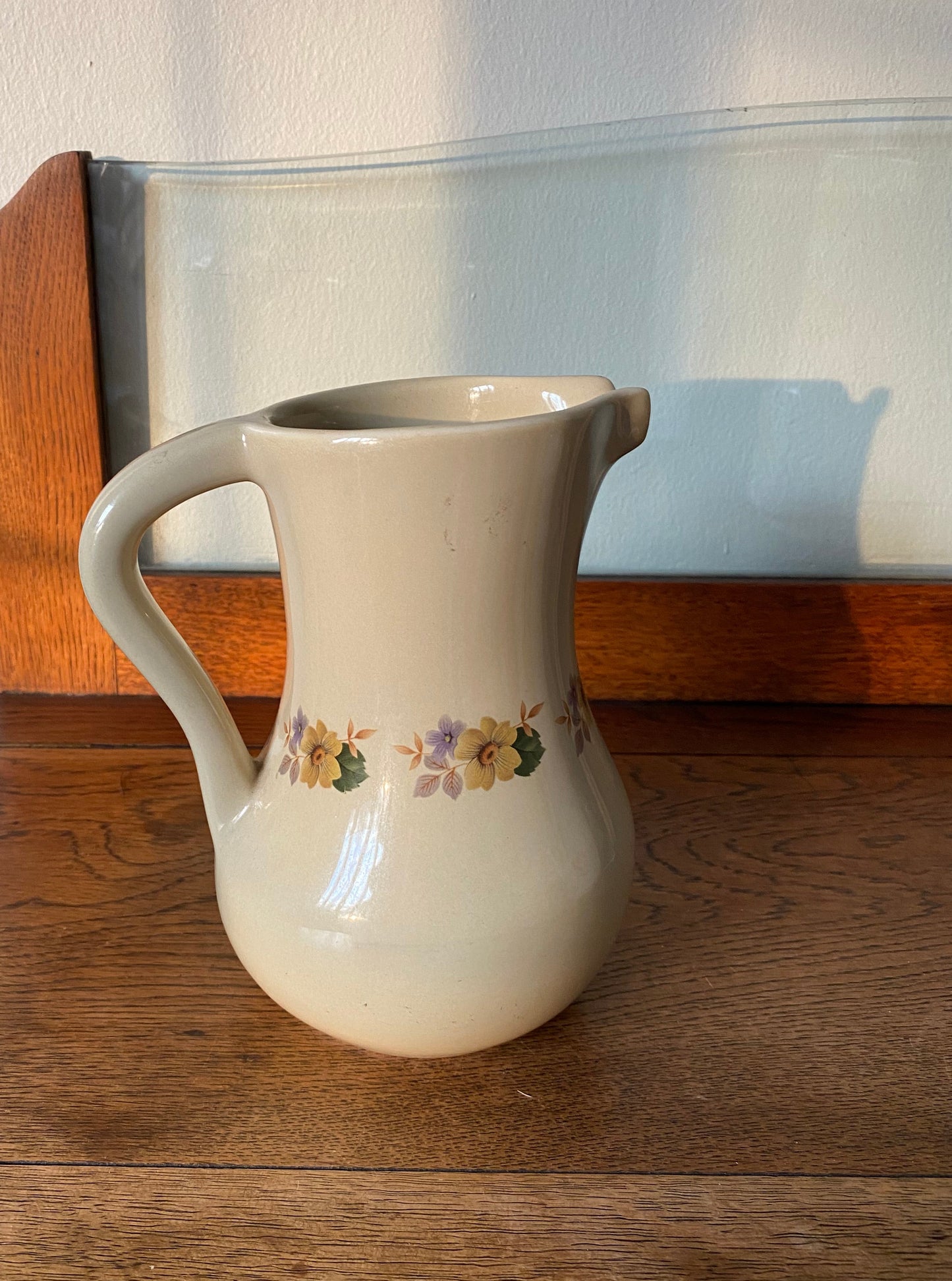 Vintage ceramic floral pitcher