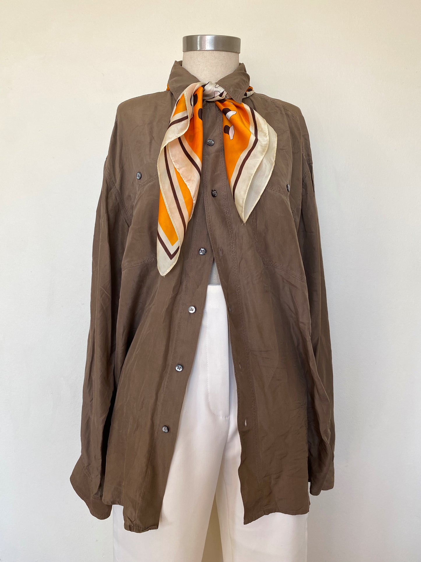 Silk button down