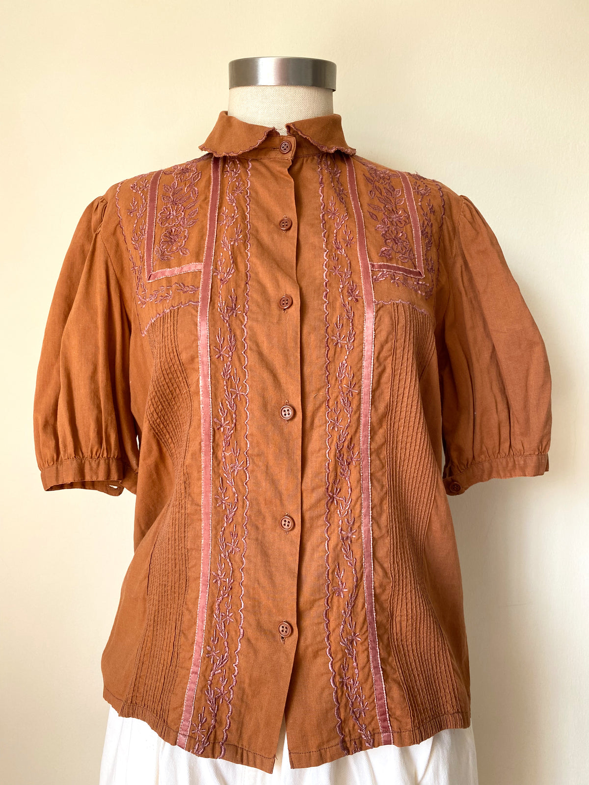 Embroidered cotton blouse
