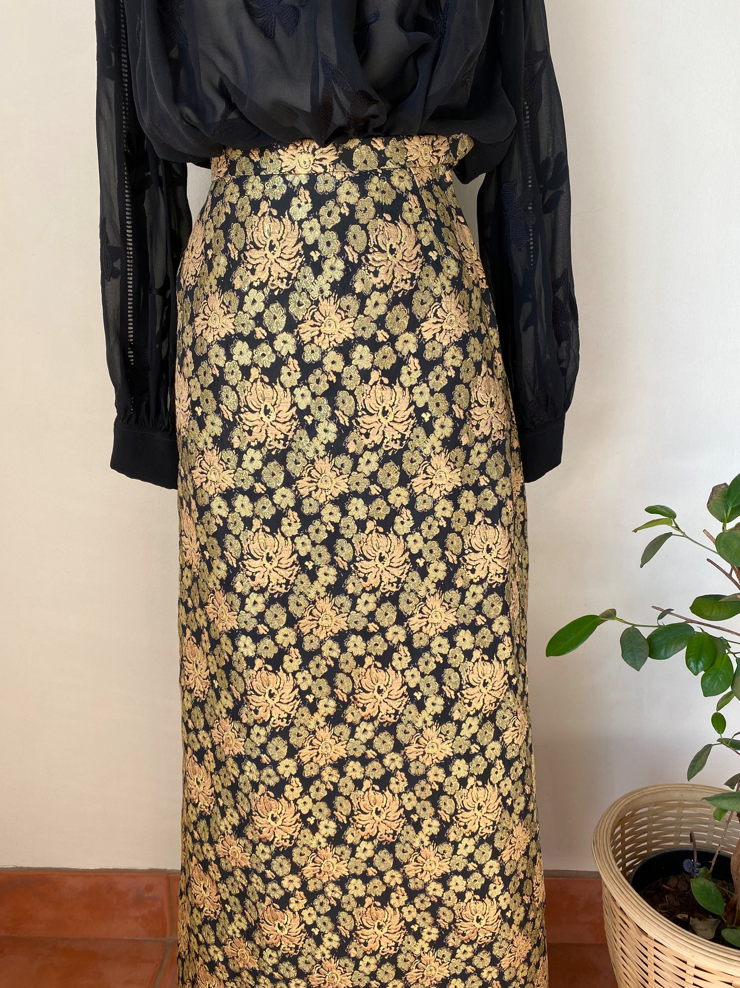 Brocade maxi skirt