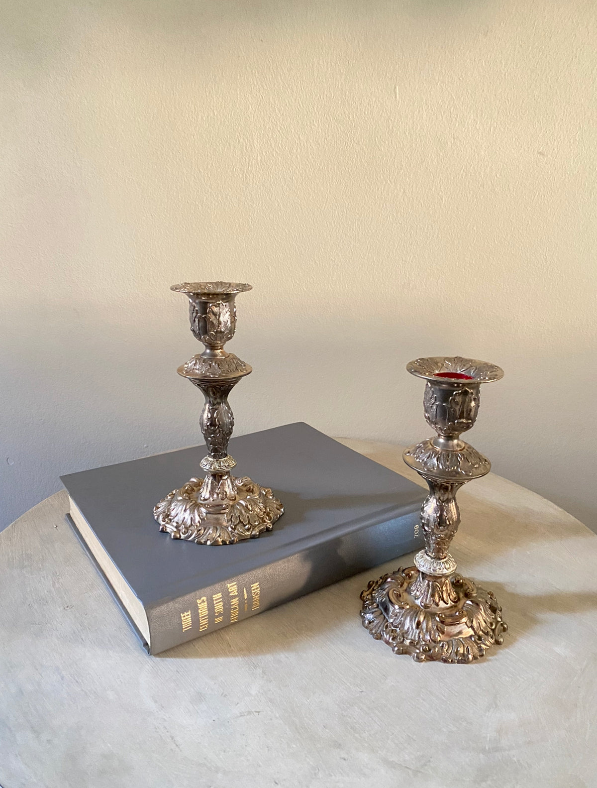 Pewter candlesticks