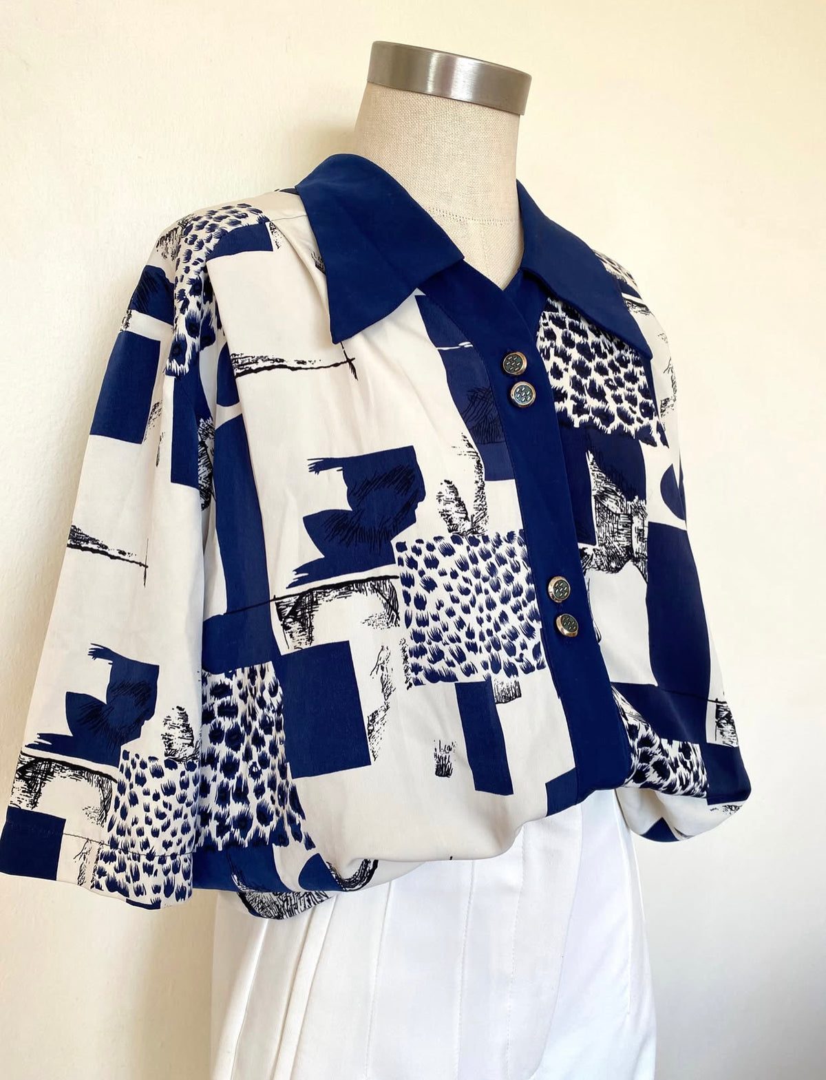 Abstract cheetah print blouse