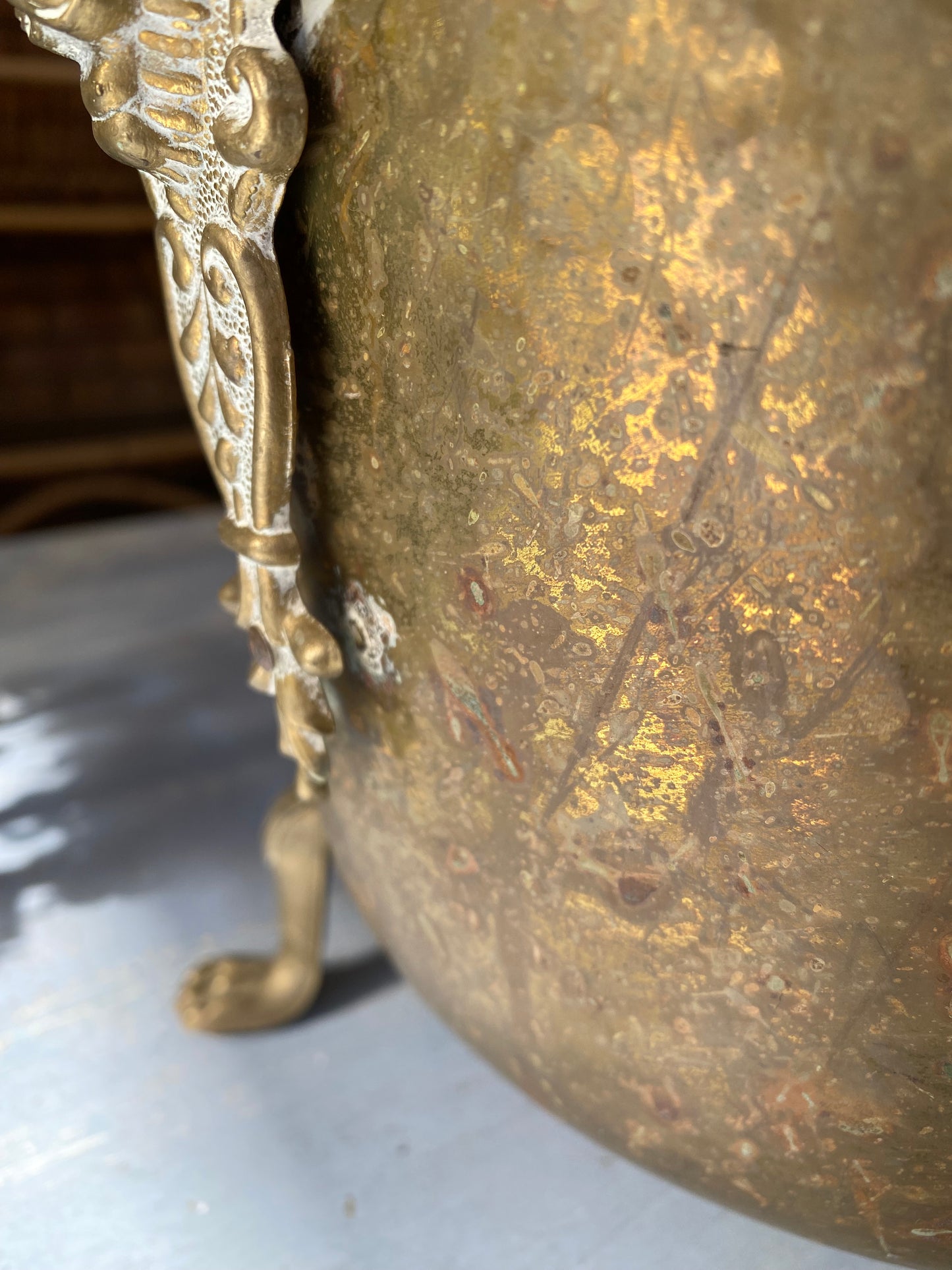 Brass coal scuttle