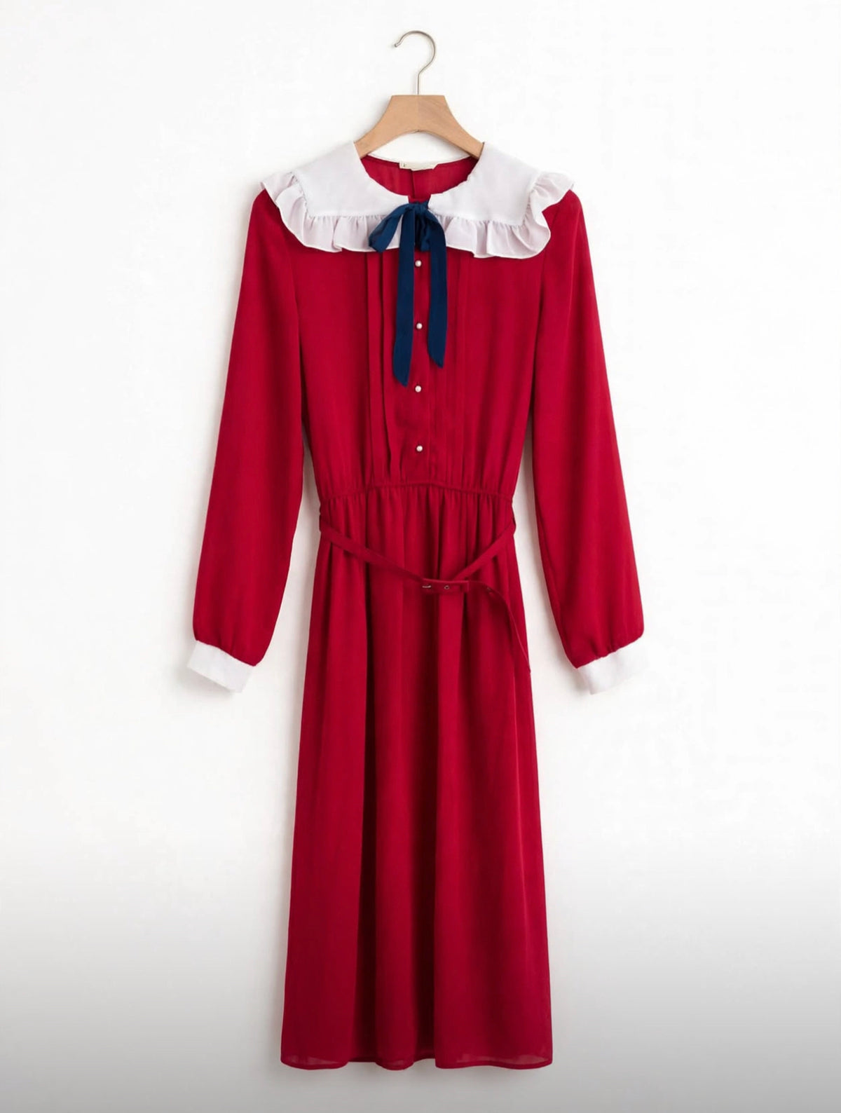 Preppy red midi dress