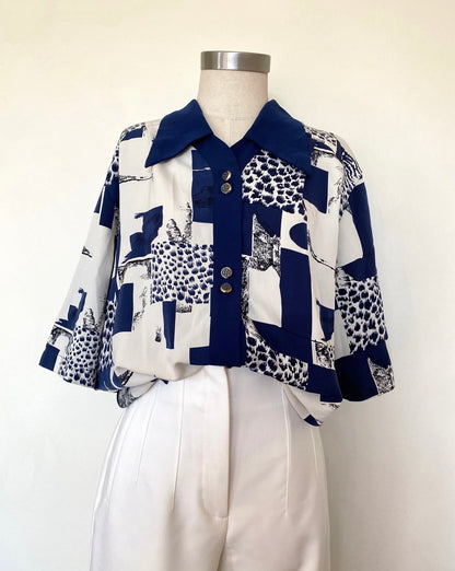 Abstract cheetah print blouse