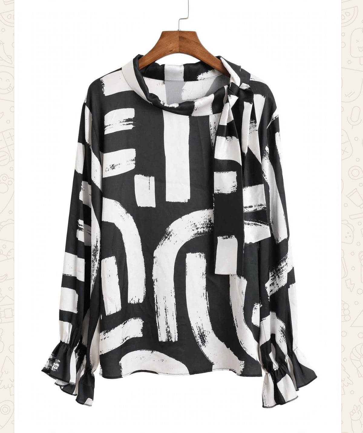 Black and white blouse