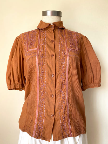 Embroidered cotton blouse