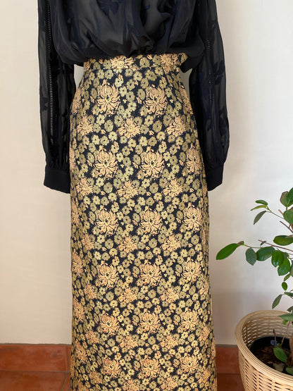Brocade maxi skirt