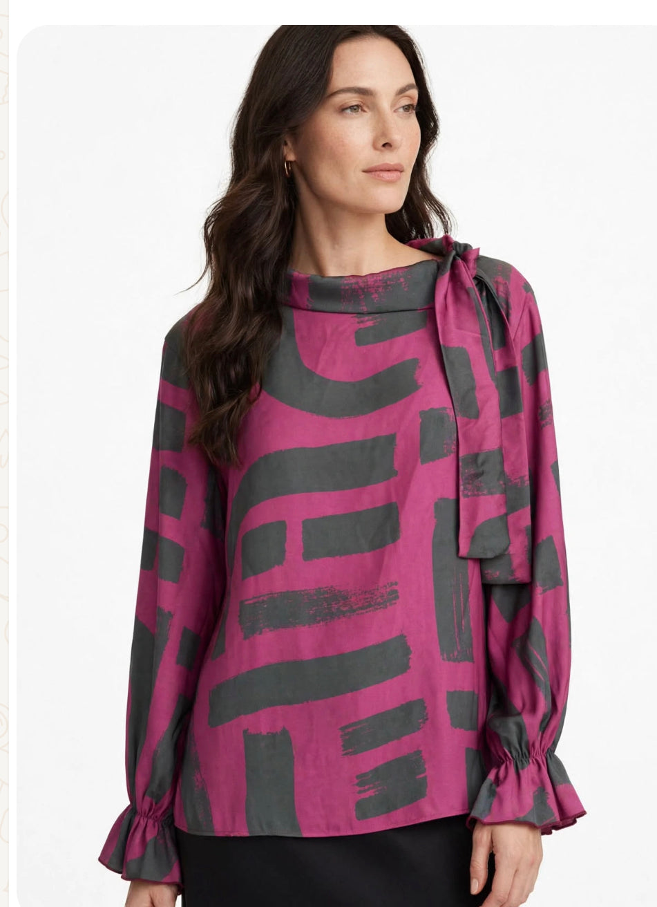 Tie neck blouse