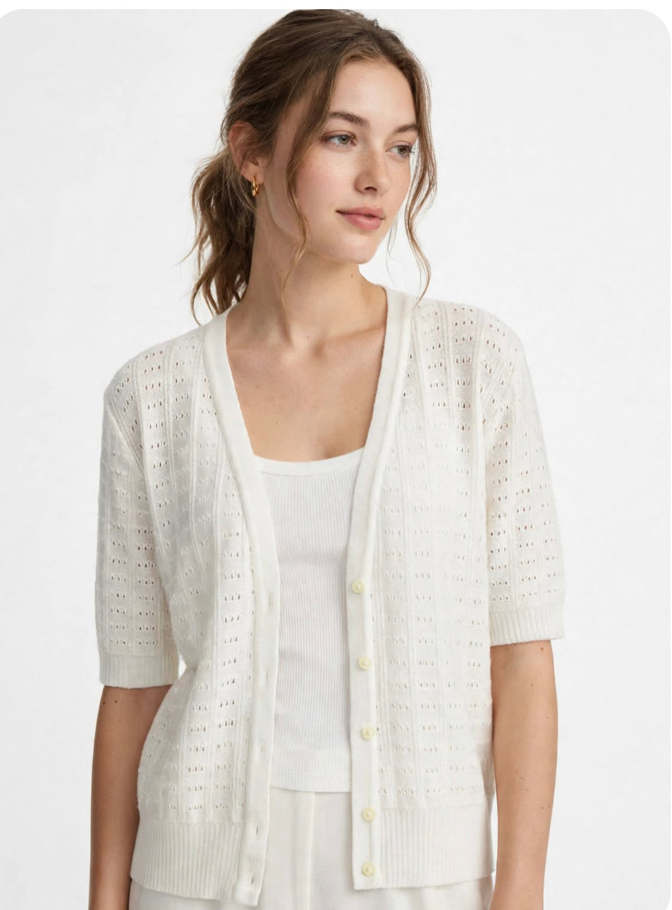 Pointelle sweater