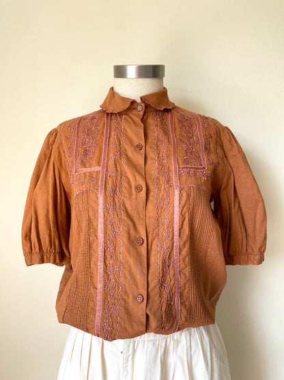 Embroidered cotton blouse