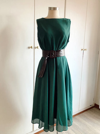 Forest green midi dress