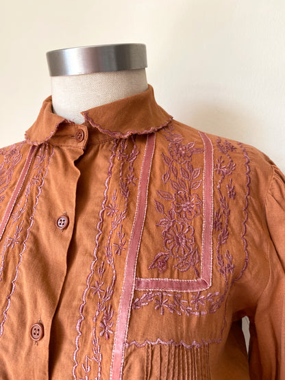 Embroidered cotton blouse