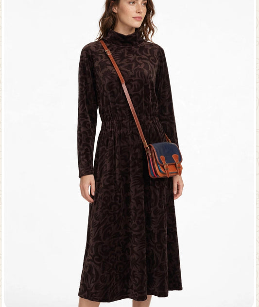 Velour midi dress