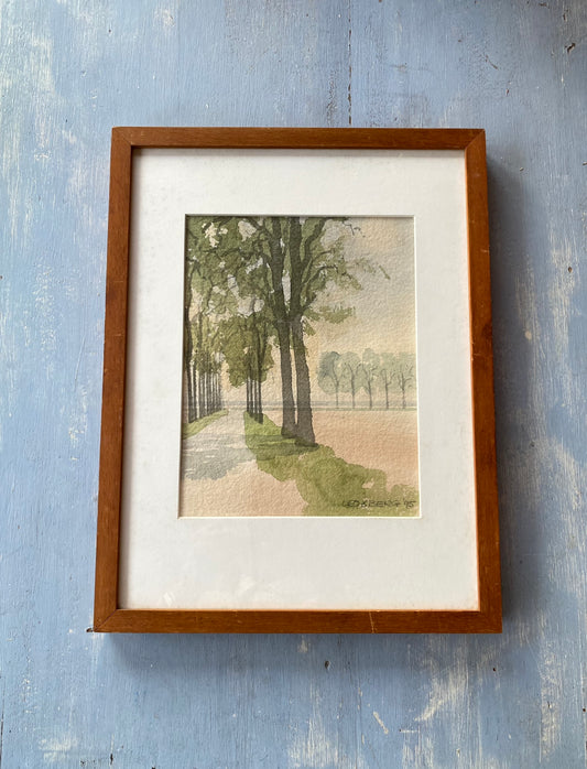 Vintage watercolor landscape