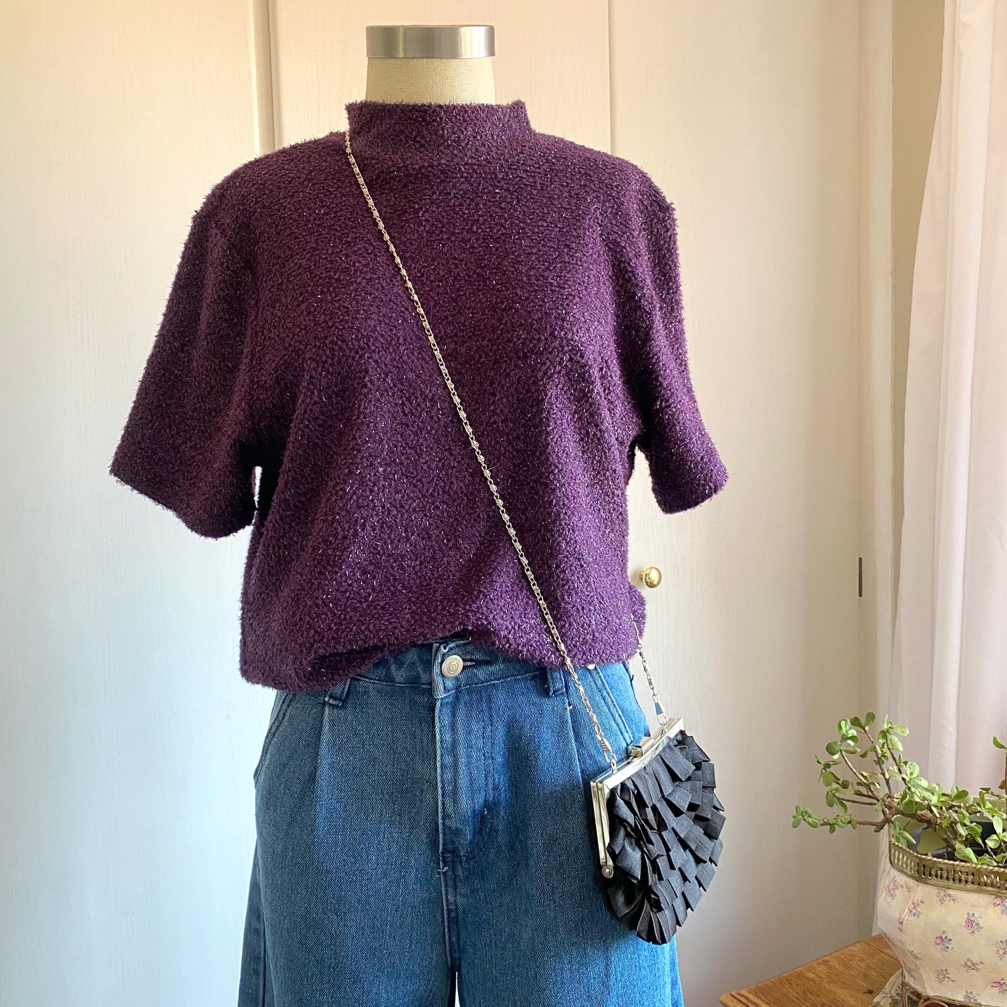 Fluffy purple top
