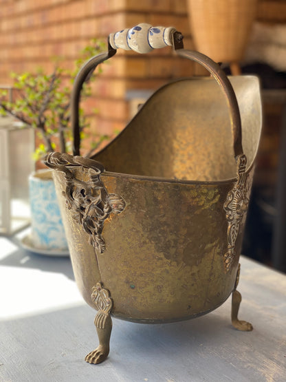 Brass coal scuttle
