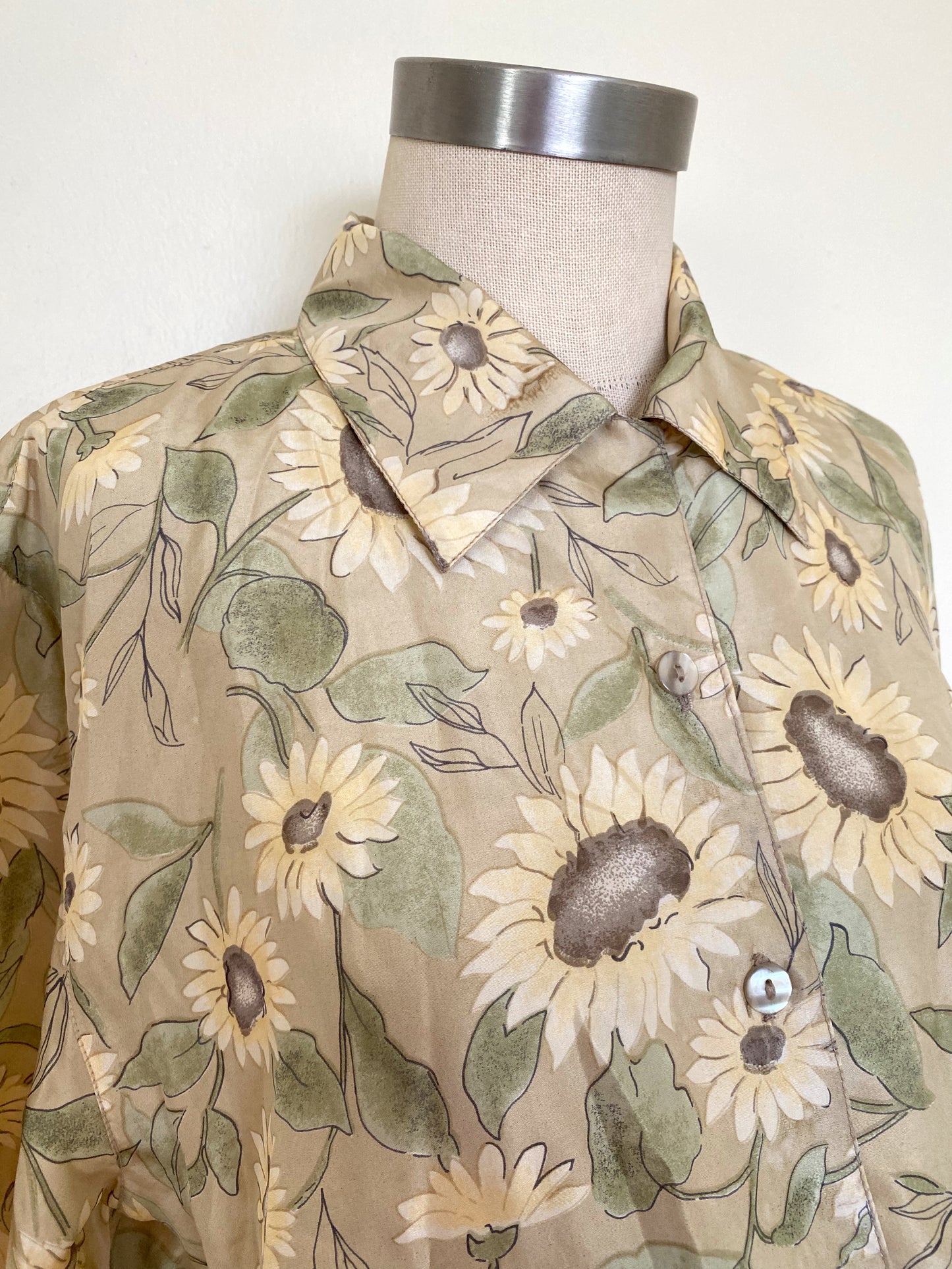 90s sunflower silk top