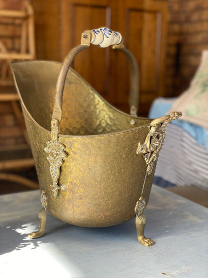 Brass coal scuttle