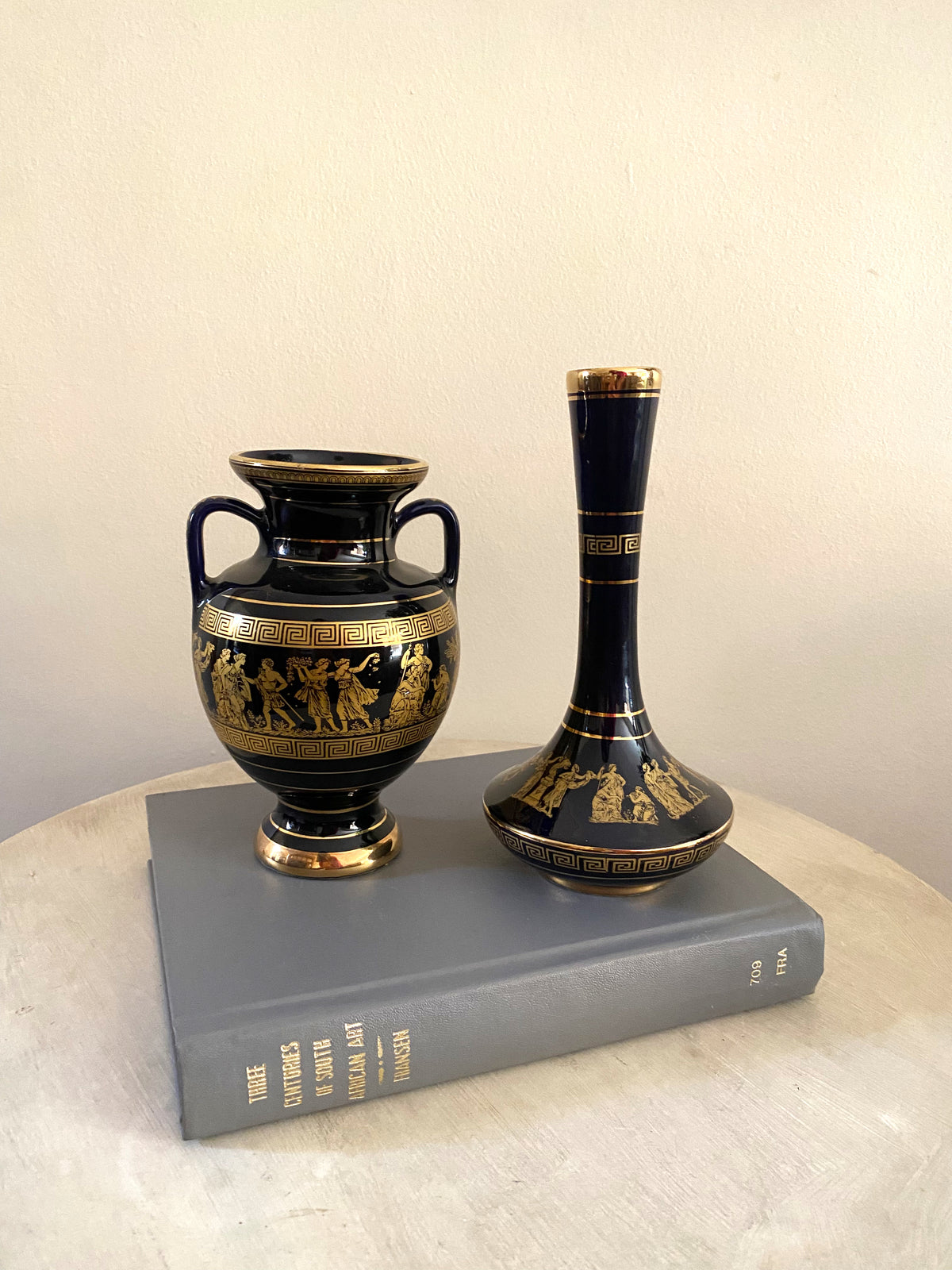 Black ceramic vases