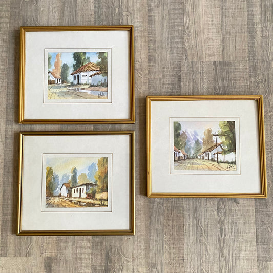 Set of watercolor paintings