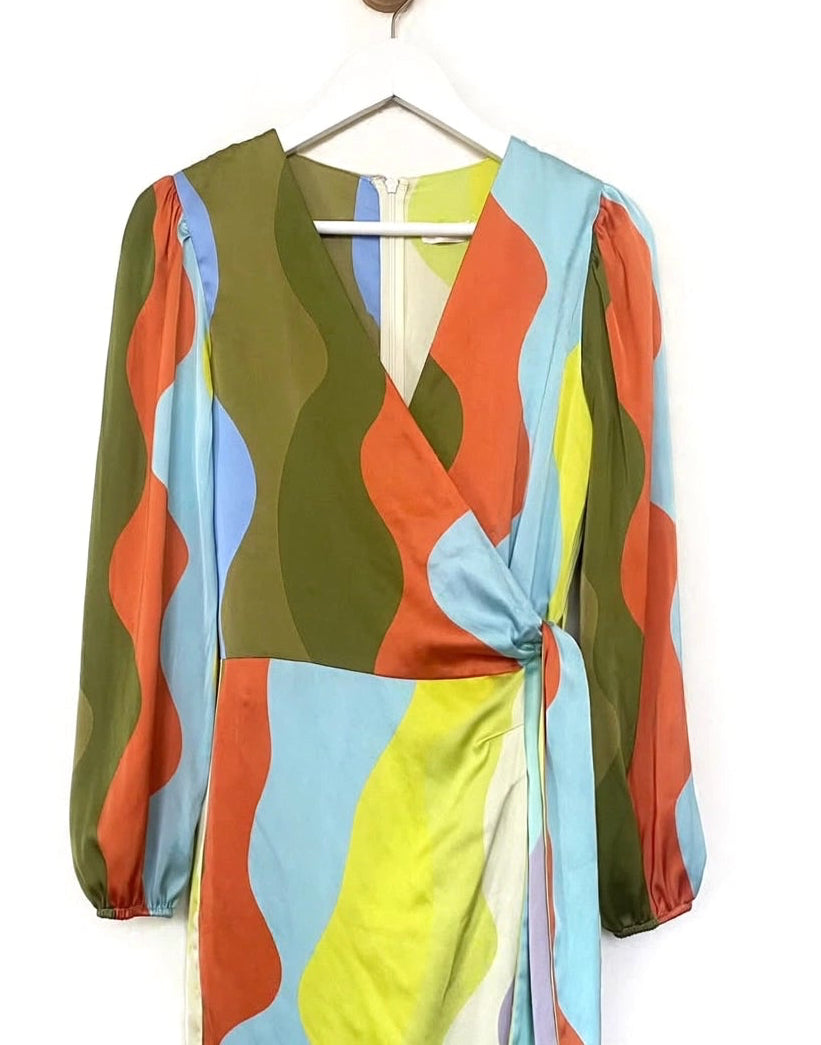 70s inspired wrap dress